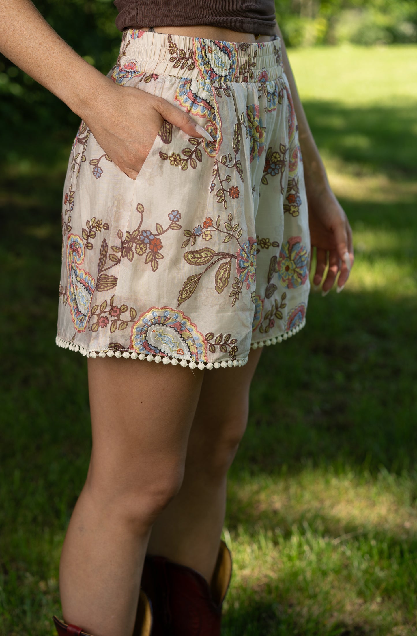 Wildflower Paisley Shorts