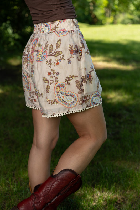 Wildflower Paisley Shorts