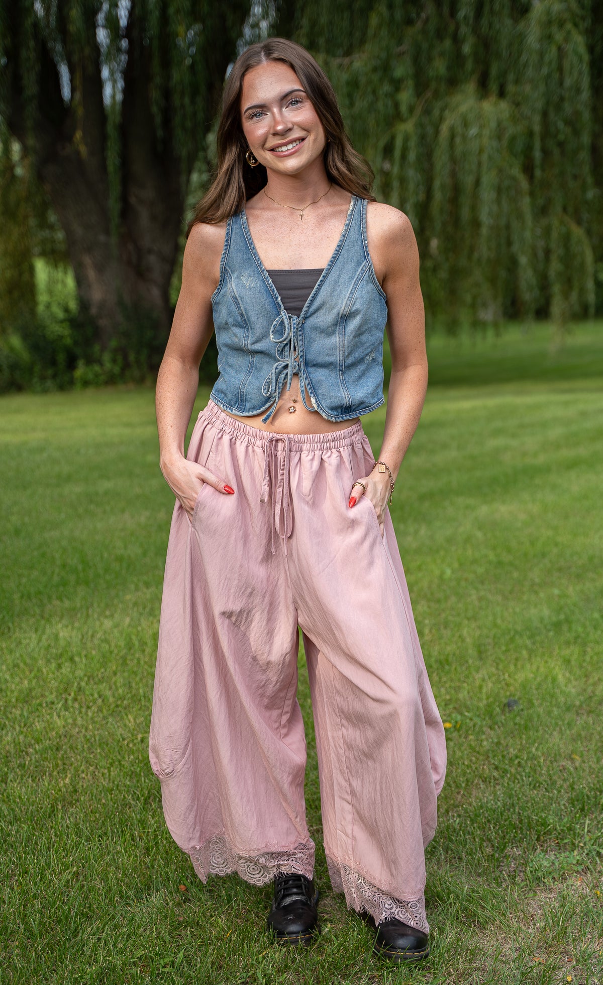 Bohemian Rose Lace Balloon Pant